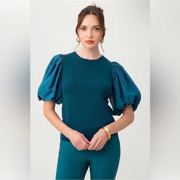 Trina Turk 100% Wool Rhea Pullover in Bethesda Blue Size XXL - Picture 1 of 11
